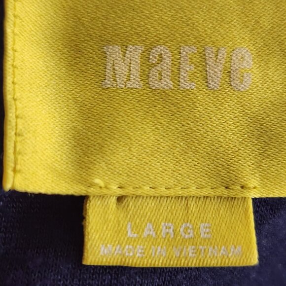 Maeve Navy Stripe Crinkle Stretch Round Neck Midi Dress - Picture 6 of 7